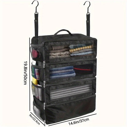 Large capacity foldable multifunctional clothing storage bag, wardrobe hanging clothing storage bag, multi-layer storage