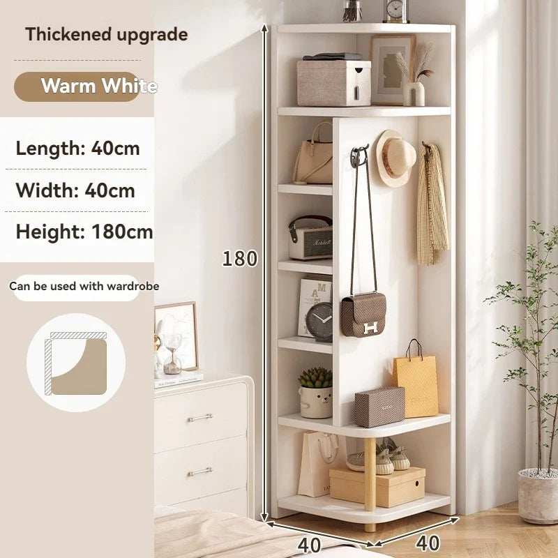 Corner storage cabinet for home use, simple foyer, coat rack, corner wall display cabinet, floor standing bookshelf, bedroom sid