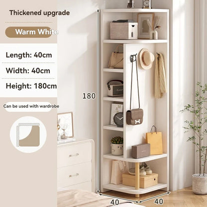 Corner storage cabinet for home use, simple foyer, coat rack, corner wall display cabinet, floor standing bookshelf, bedroom sid