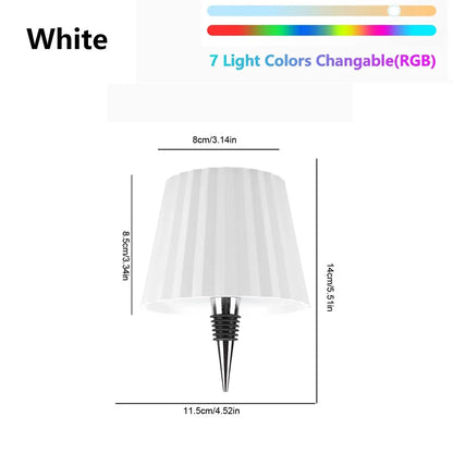 Wine Bottle LED Wireless Table Lamp 2000mAh 7 Colors Dimmable RGB USB Rechargeable Dining Table Lights Beverage Lamp Top touch