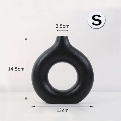 Nordic Style Flower Vase Morandi Geometric Vase Ceramic Art Crafts Bedroom Living Room Desktop Decoration Vase Decoration Home
