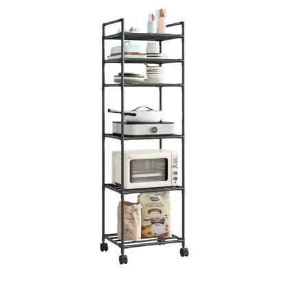 Multi-function Landing Trolley Microwave Oven Rack Installation Storage Rack Bathroom Kitchen Organizer Small Space-Saving Rack