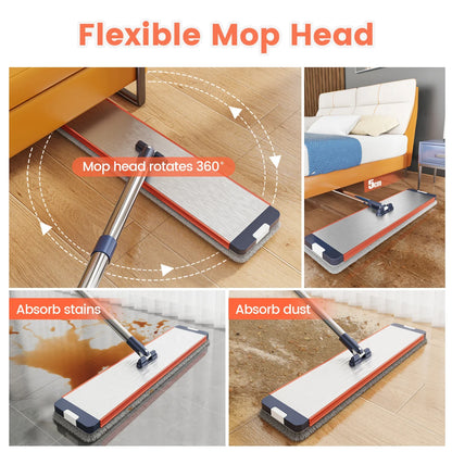Magic Flat Squeeze Mop With Bucket Hand Free Lazy Cleaning Mop Microfiber Rotating Self Wringing Mop House Cleaning Spin bucket