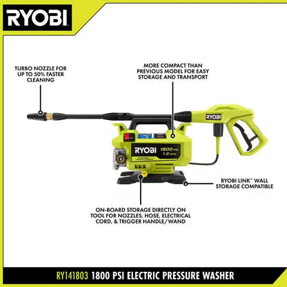 1800 PSI 1.2 GPM Cold Water Corded Electric Pressure Washer