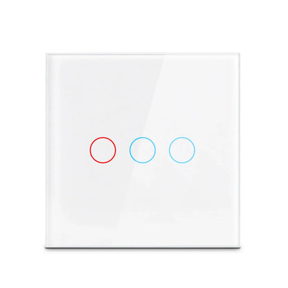 AC100-240 Touch Switch Power Led Panel Wall Light Switches Tempered Black White Crystal Glass 1/2/3 Gang Interruttore Switch