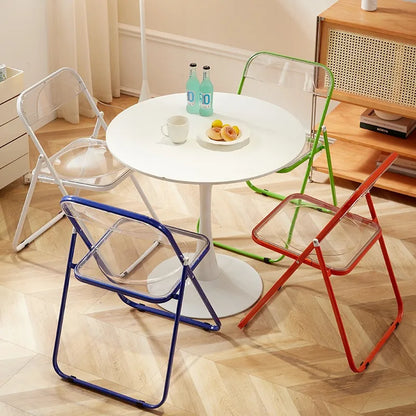Internet celebrity folding chair acrylic transparent chair completed photo without chair simple folding crystal diningchairstool