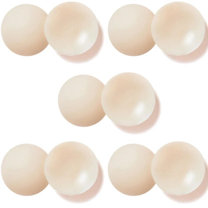 Nippies Nipple Cover - Sticky Adhesive Silicone Nipple Pasties - Reusable Pasty Nipple Covers for Women 5 Pairs Travel Set