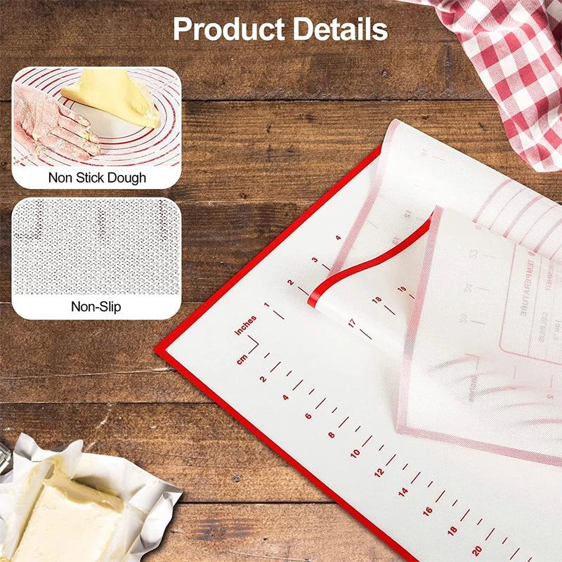 Silicone Baking Mat Non-Slip Pastry Mat for Rolling Dough With Measurements Kitchen Dough Mat Pie Crust Mat Oven Liner YY206
