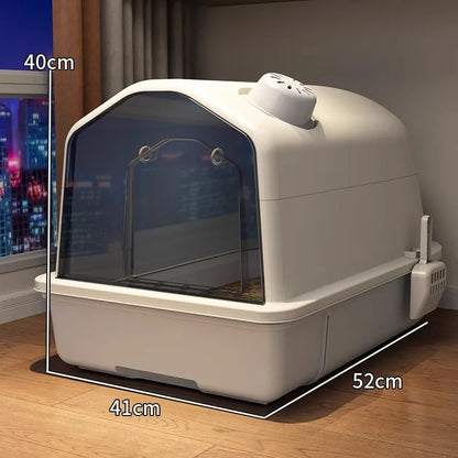 Extra Large Cat Litter Box Enclosed Clean Smell Control Anti Splash Easy Clean Cat Toilet Scratchers Litter Scoop Cat Toilet