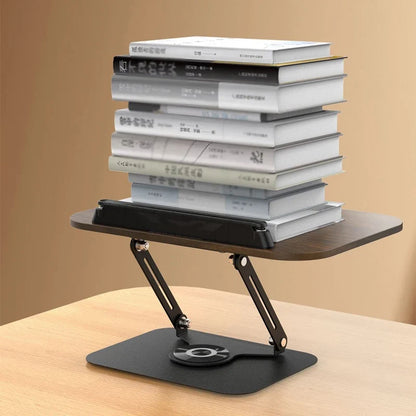 Book Stand for Reading Adjustable Book Holder with 360° Swivel Foldable Cookbook Stand Textbook Stand for Music Scores Recipe