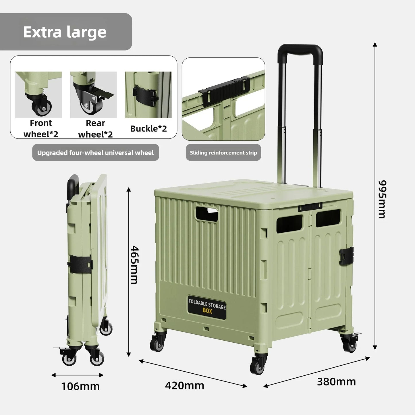 Household multi-functional shopping trolley, portable folding shopping trolley, trailer, camping, large-capacity storage box