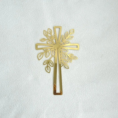 2025 Christ Cross Birthday Cake Topper Gold Acrylic Dove Cross Eucharist Baptism Party Communion Baptism Cake Topper Decoration