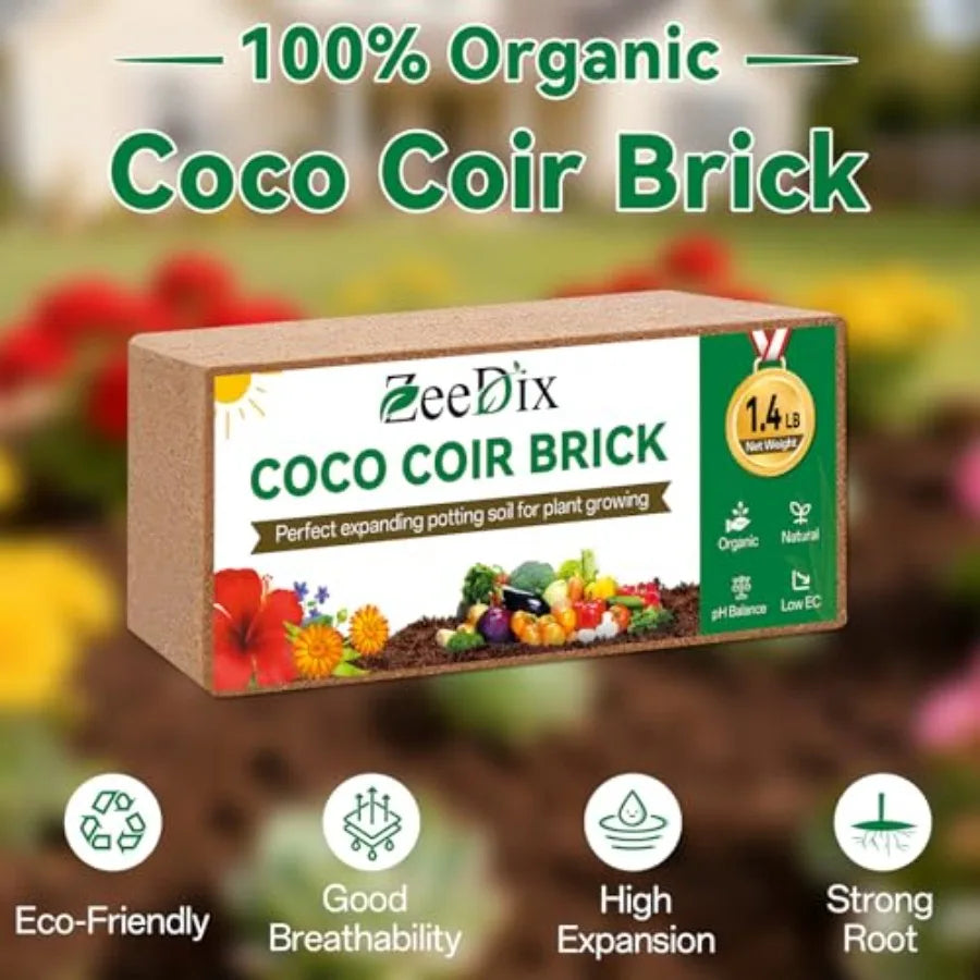 10 Pcs Compressed Coco Coir Brick for Plants Premium Organic Coconut Coir Bricks Coco Fiber Substrate Coco Coir Fiber Potting S