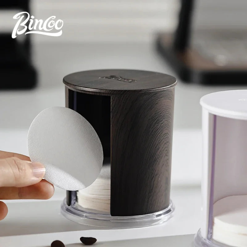 Bincoo Mocha Pot Filter Paper Storage Box Round 60mm Handle Powder Bowl Coffee Filter Paper 58mm ABS Washable Barista Tool