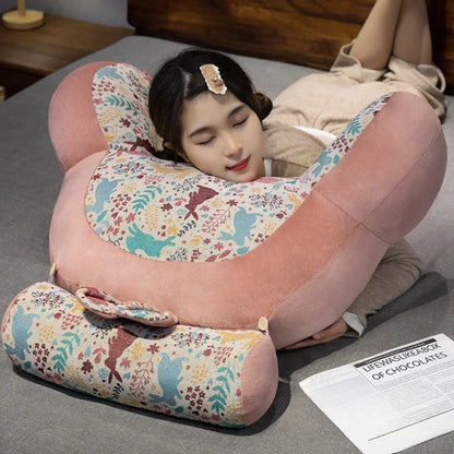 Retro Lumbar Support Large Cushion Bedside Reading Playing Sofa Cushion Home Bedroom Office Waist Protection Pillow Removable