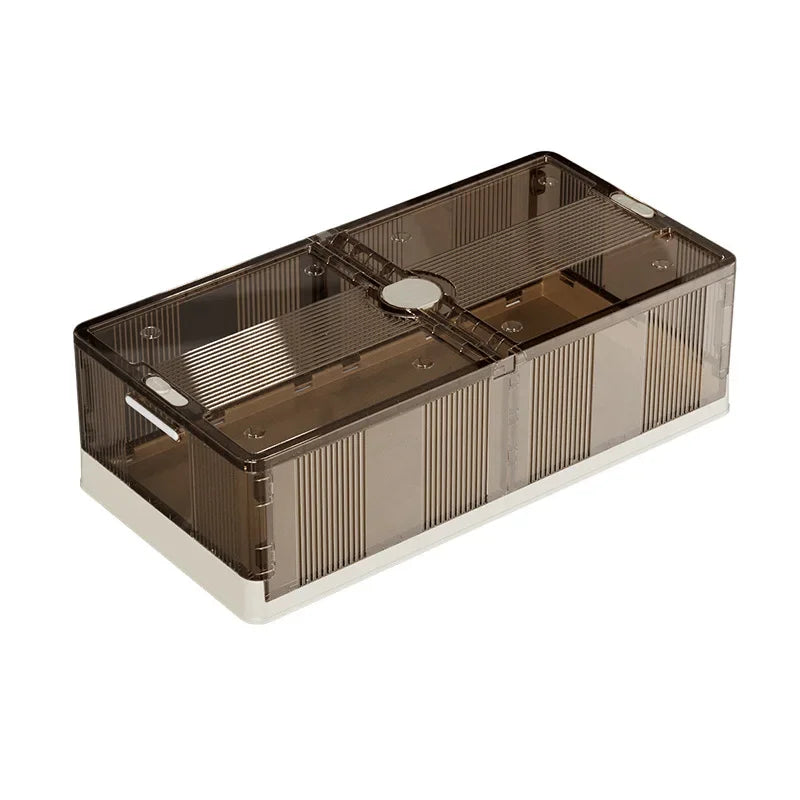 Folding storage ******der the bed Plastic transparent extra large roller dustproof storage box Clothes quilt finishing box