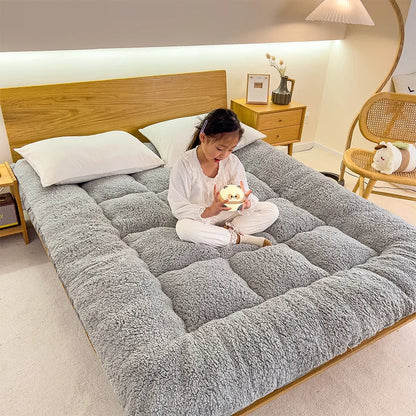 Winter padded lambswool mattress plus velvet dormitory home soft pad single and double warm pad quilt.
