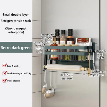 Magnetic Fridge Shelf Kitchen Paper Tube Cling Film Storage Rack Spice Storage Rack Storage Rack On The Side Of The Refrigerator