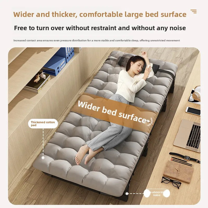 Folding bed office single metal household siesta folding recliner multi-functional camp bed adult siesta artifact