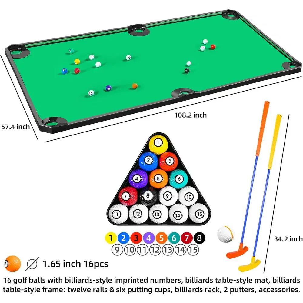 Indoor Golf and Pool Game: Family Fun on a Giant Putting Green