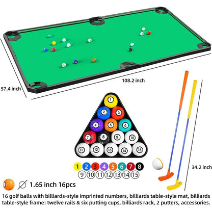 Indoor Golf and Pool Game: Family Fun on a Giant Putting Green