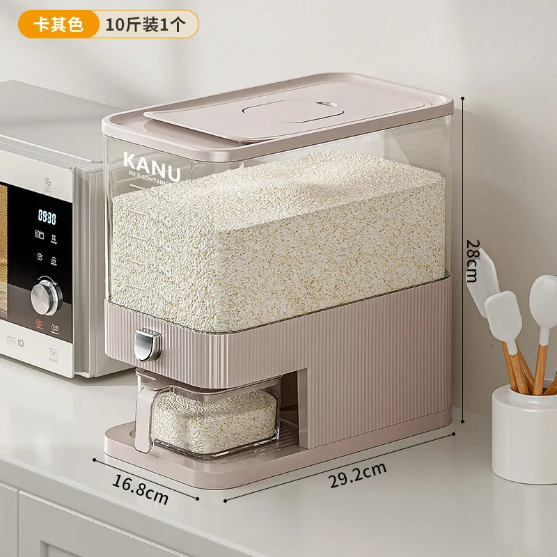 High-end pressing rice bucket, insect-proof and moisture-proof sealing, household food-grade rice box, flour storage container