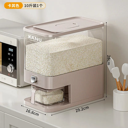 High-end pressing rice bucket, insect-proof and moisture-proof sealing, household food-grade rice box, flour storage container
