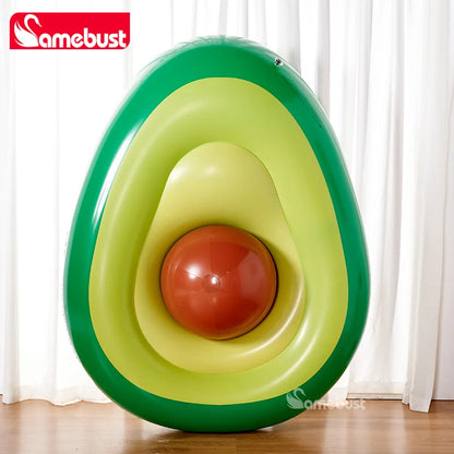 Camebust Inflatable Pvc Floating Avocado Swimming Ring Water Pool Floats Air Lounge with Inflatable Ball for Party Decoration