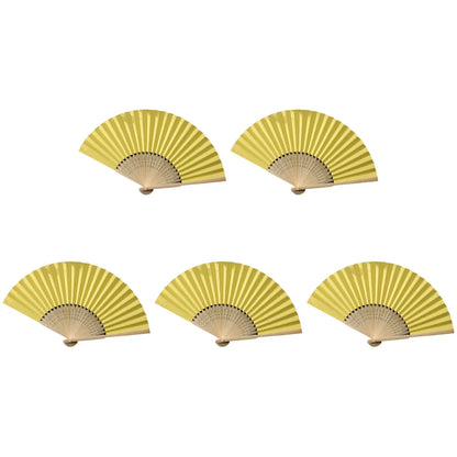 Hand Fan Bamboo Paper Fan Pocket Folding Fan Solid Color Guest Fans DIY Guest Gift for Wedding Birthday Summer Party
