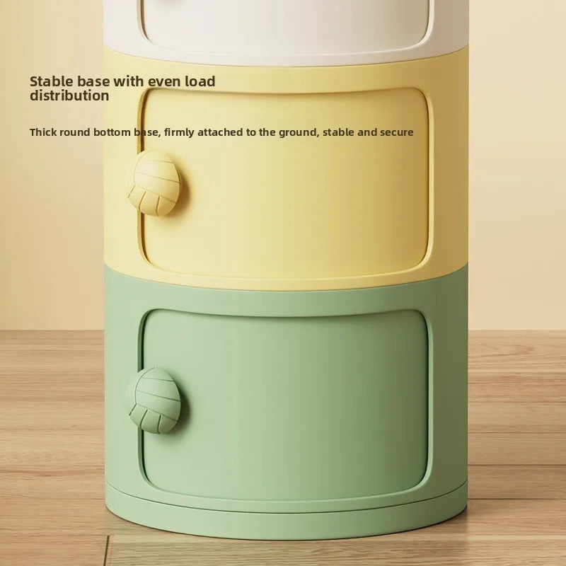Bedside table Cream wind multi-layer cylindrical bedroom locker Ornament storage cabinet