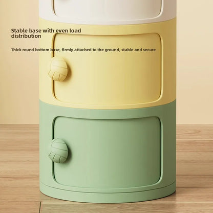 Bedside table Cream wind multi-layer cylindrical bedroom locker Ornament storage cabinet