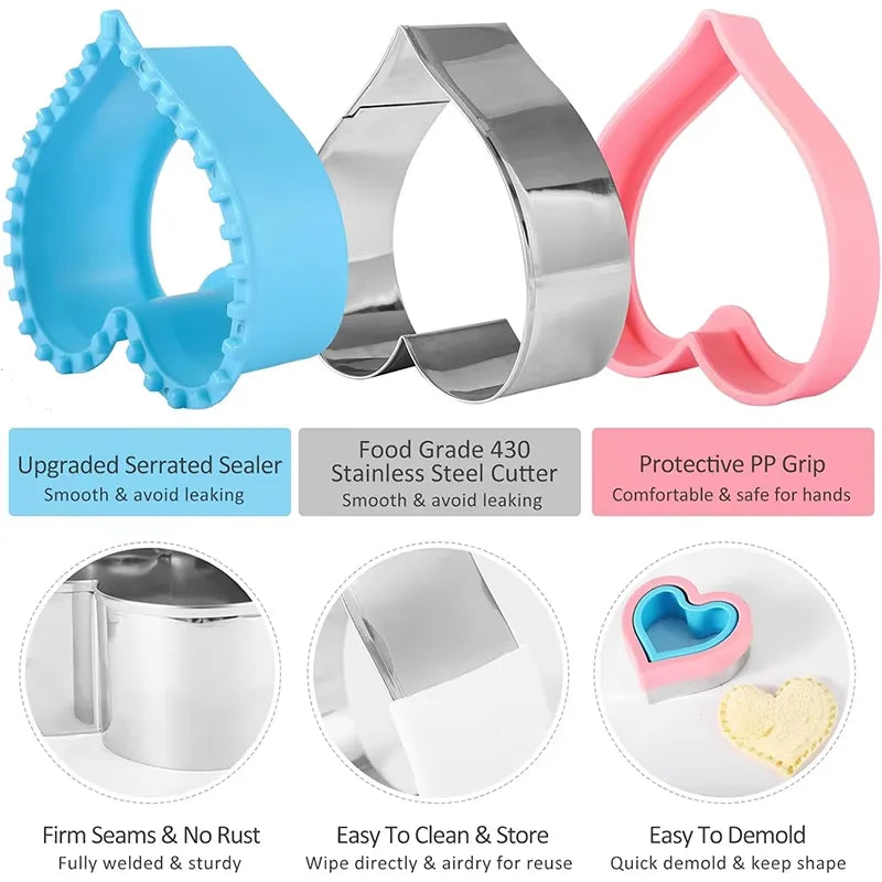1 Pc Sandwich Cutter and Sealer Uncrustable Sandwich Maker for Uncrustables Peanut Butter and Jelly Sandwich Cookie Cutter Mold