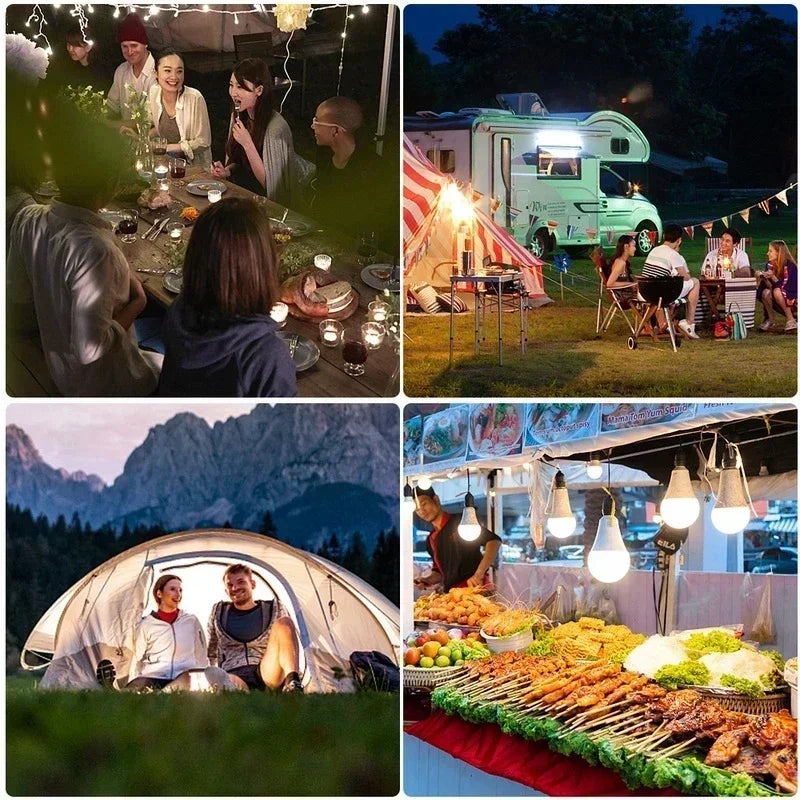 Solar Powered Lamps Portable Led Bulbs 80-500W LED Energy Saving Light for Outdoor Camping Tent Night Fishing Emergency Lights
