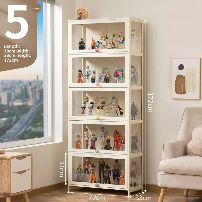 Figure Lego Display Cabinet Household Cream Wind Dustproof Acrylic Transparent Model Toy Blind Box Display Cabinet