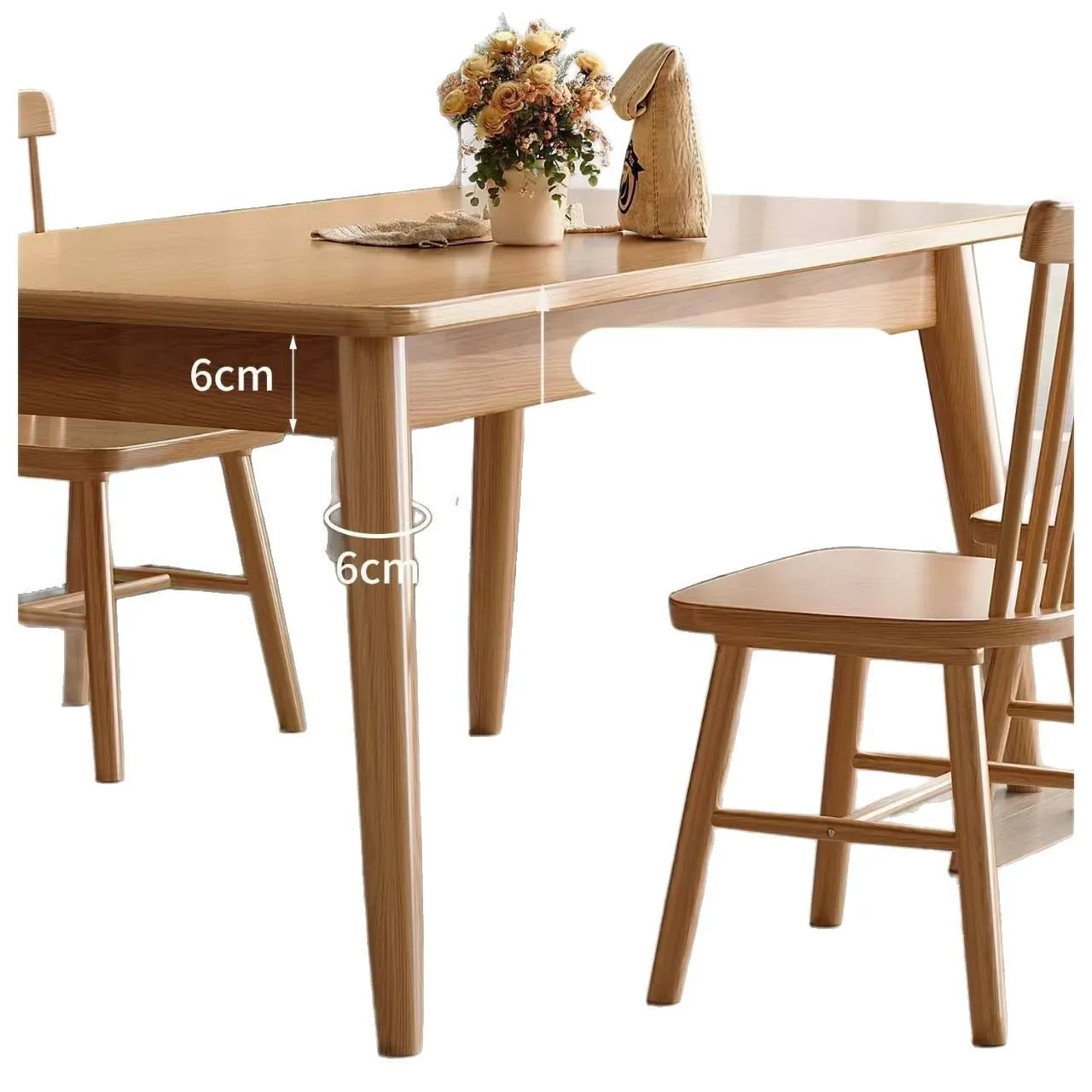 Solid wood dining table modern home rectangular dining table Japanese style dining table small apartment simple