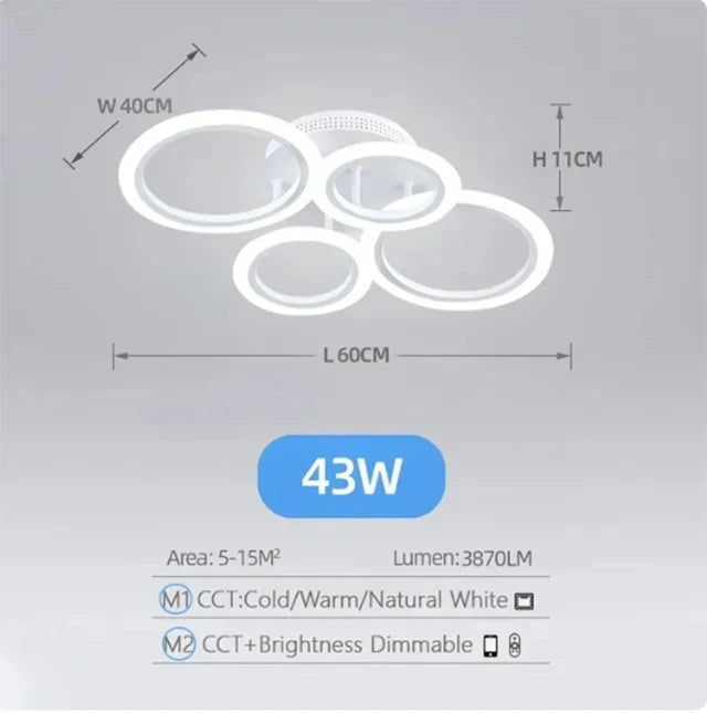 Modern LED chandelier with remote control home lighting ring ceiling light living room bedroom lighting kitchen  Lamps for room