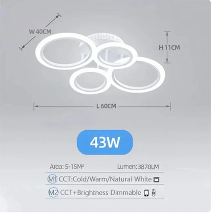 Modern LED chandelier with remote control home lighting ring ceiling light living room bedroom lighting kitchen  Lamps for room