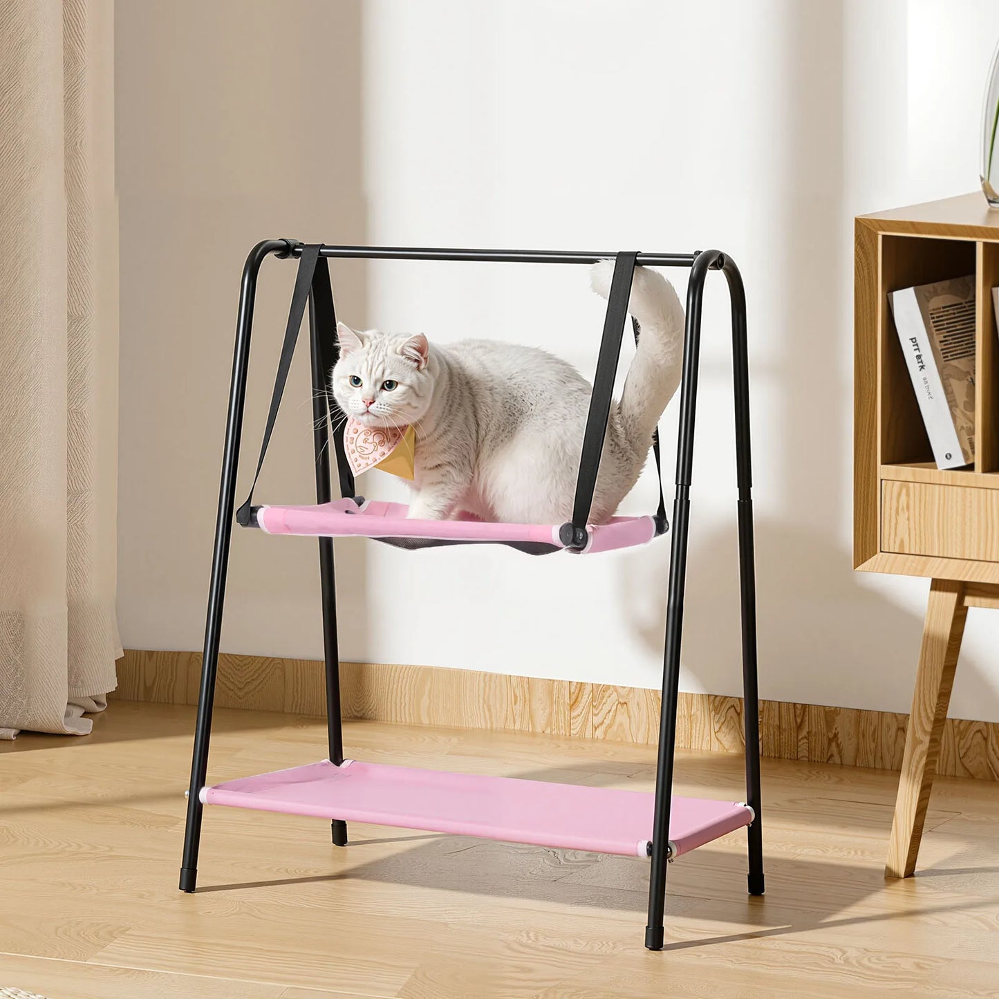 Cat Hammock Window Bed Kitten Sunny Seat Hanging Mount Beds Cat Sofa Wall Pet Hanging Winter Dual-Layer Hammock Cat Climbing