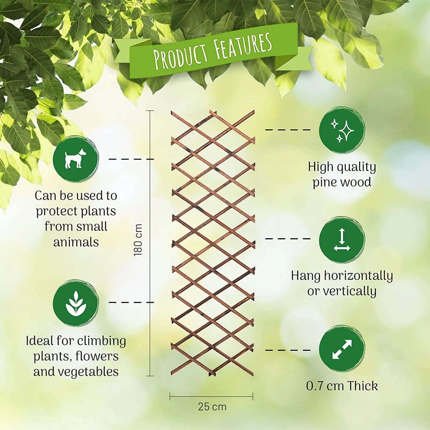 Expandable Plant Climbing Lattices Extensible Pine Fence Plant Support for Climbing Plants Expandable Plant Climbing Lattices
