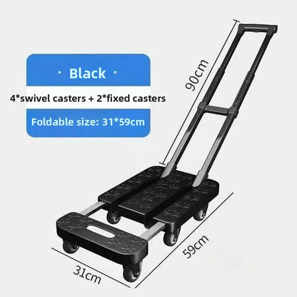 Folding Garden Wagon Heavy Duty Collapsible Utility Cart Portable Foldable Hand Truck Quiet Wheels All Terrain Grocery Camping