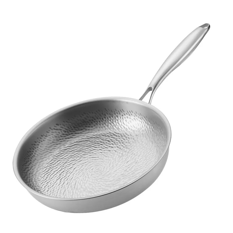 Three-layer frying pan, home cooking frying pan, non-stick hammer frying pan, kitchen use