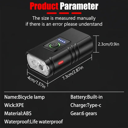 Bright Bicycle Light T6 LED Front USB Rechargeable MTB Mountain Bicycle Lamp 1000LM Bike Headlight Flashlight Cycling Scooter