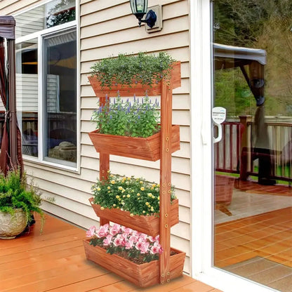 4 Tier Wooden Ladder Garden Bed Stand Extre Large Elevated Planter Fruit Box
