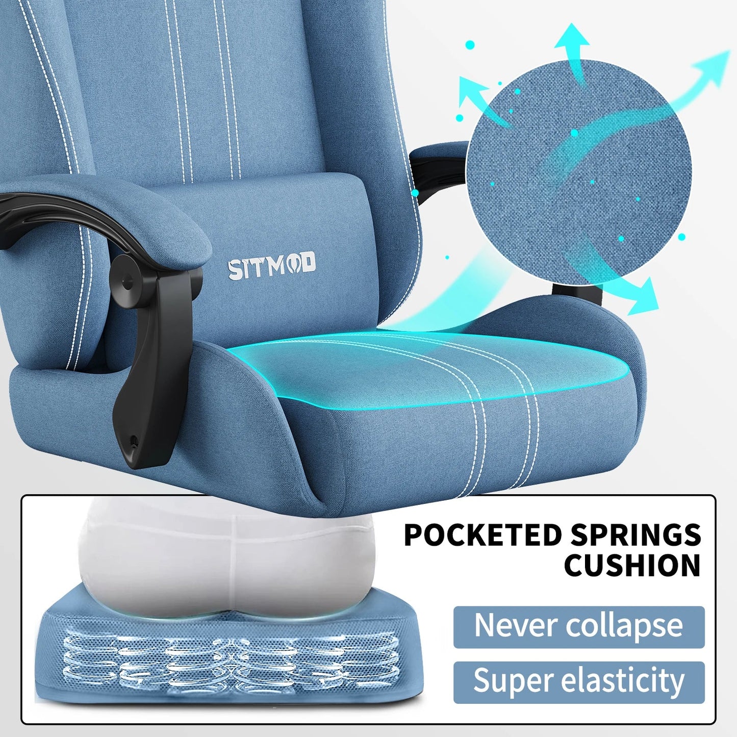 Computer Chairs Office Chairs Big And Tall Desk Chair With Footrest Back Support Ith Upholstered Swivel 300lbs High Capaci