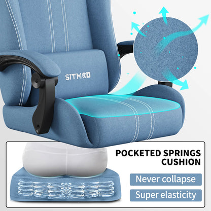 Computer Chairs Office Chairs Big And Tall Desk Chair With Footrest Back Support Ith Upholstered Swivel 300lbs High Capaci