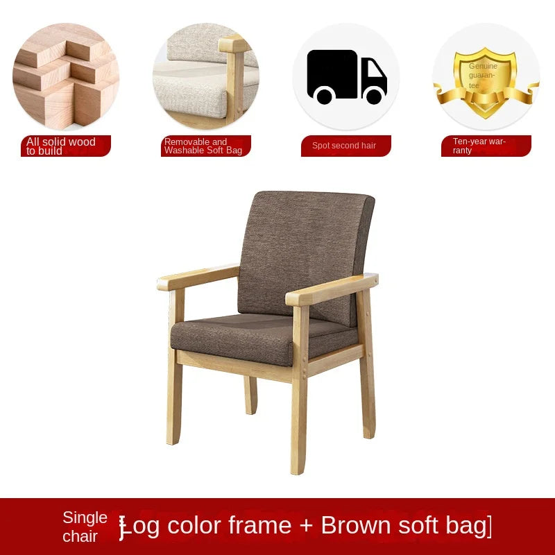 Solid wood chair single sofa chair computer desk chair home comfortable backrest armchair sitting mahjong elderly chair
