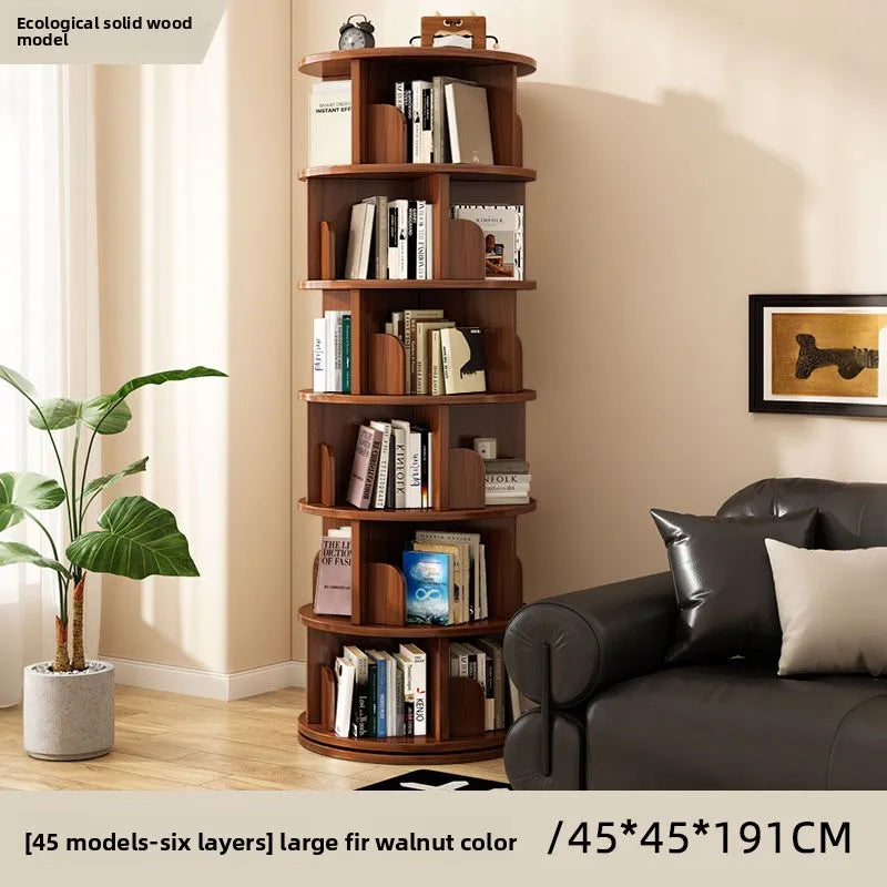 Rotating bookshelf Floor storage shelf Children's simple picture book rack