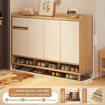 Shoe cabinet, indoor new entry locker at the entrance of the home, integrated storage shoe rack against the wall