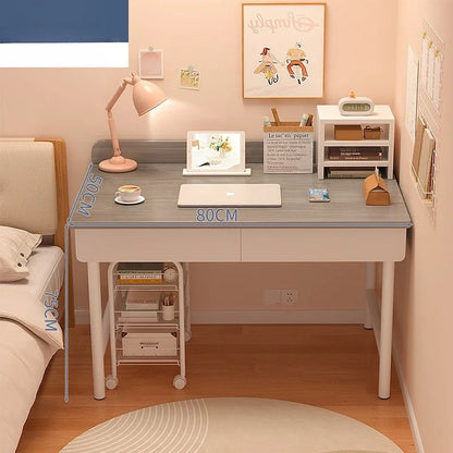 Modern Compact Computer Desk Small Study Desk Student Home Office Bedroom Makeup Desk Storage Drawer Space Saving Easy Assembly