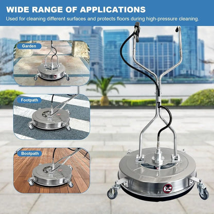 20 inch 4600 PSI Pressure Washer Surface Cleaner with 4 Wheels & Dual Handles for Cleaning Driveways, Sidewalks, Decks & Patios
